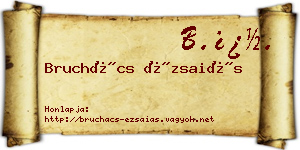 Bruchács Ézsaiás névjegykártya